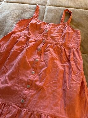 Ingrid & Isabel Coral Orange Button-Front Midi Dress